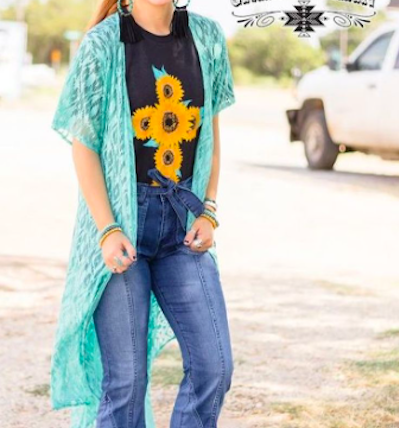 CRAZY TRAIN TURQUOISE LACE DUSTER